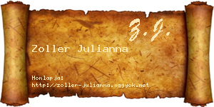 Zoller Julianna névjegykártya